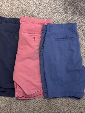 George Goodfellow & Co Cotton Chino Shorts  in Navy, Pink, and Blue bundle comfy